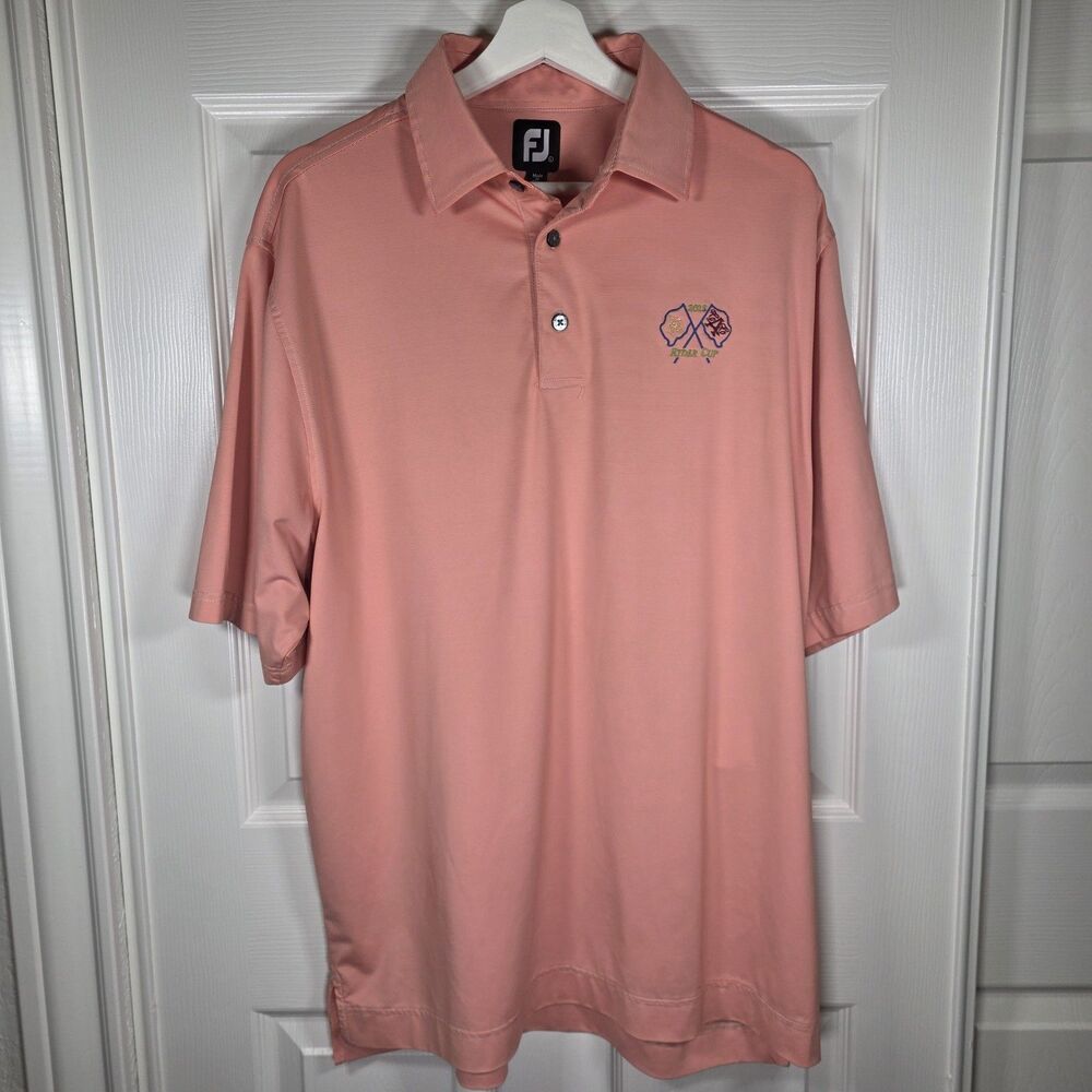 FootJoy FJ x Ryder Cup 2013 Mens Medium Coral Stripe Golf Polo